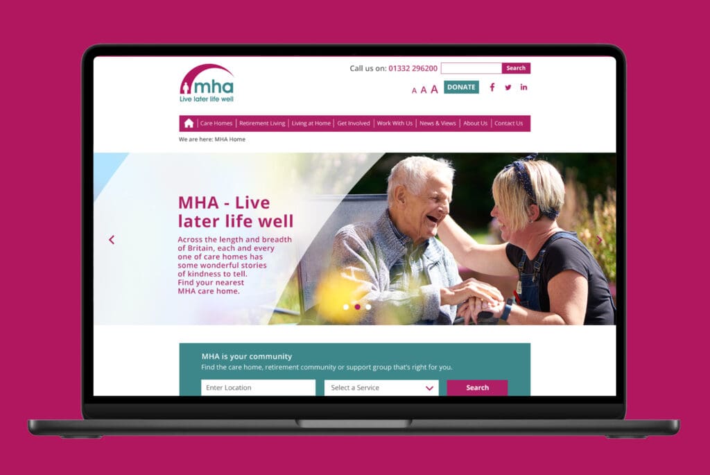 MHA website on a laptop