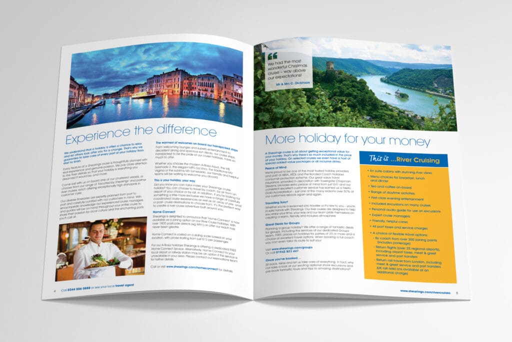 marketing booklet for Shearings Holidays
