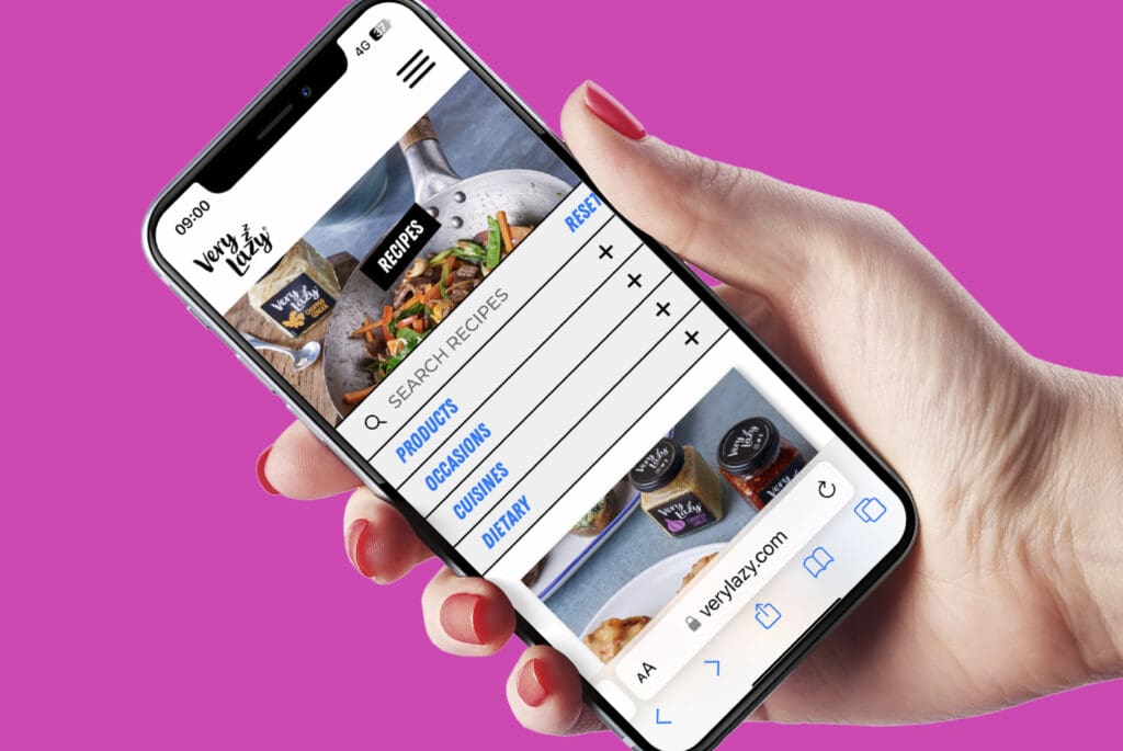 Very Lazy website design on mobile phone