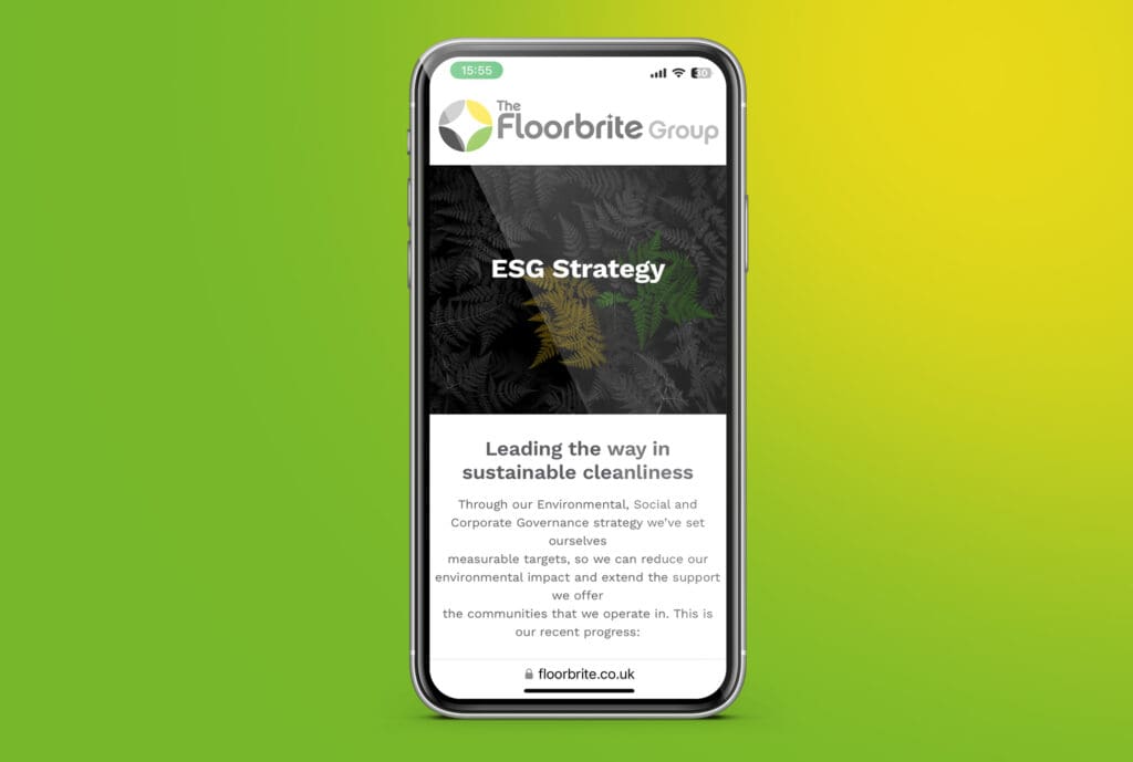 cleaning company website on mobile phone