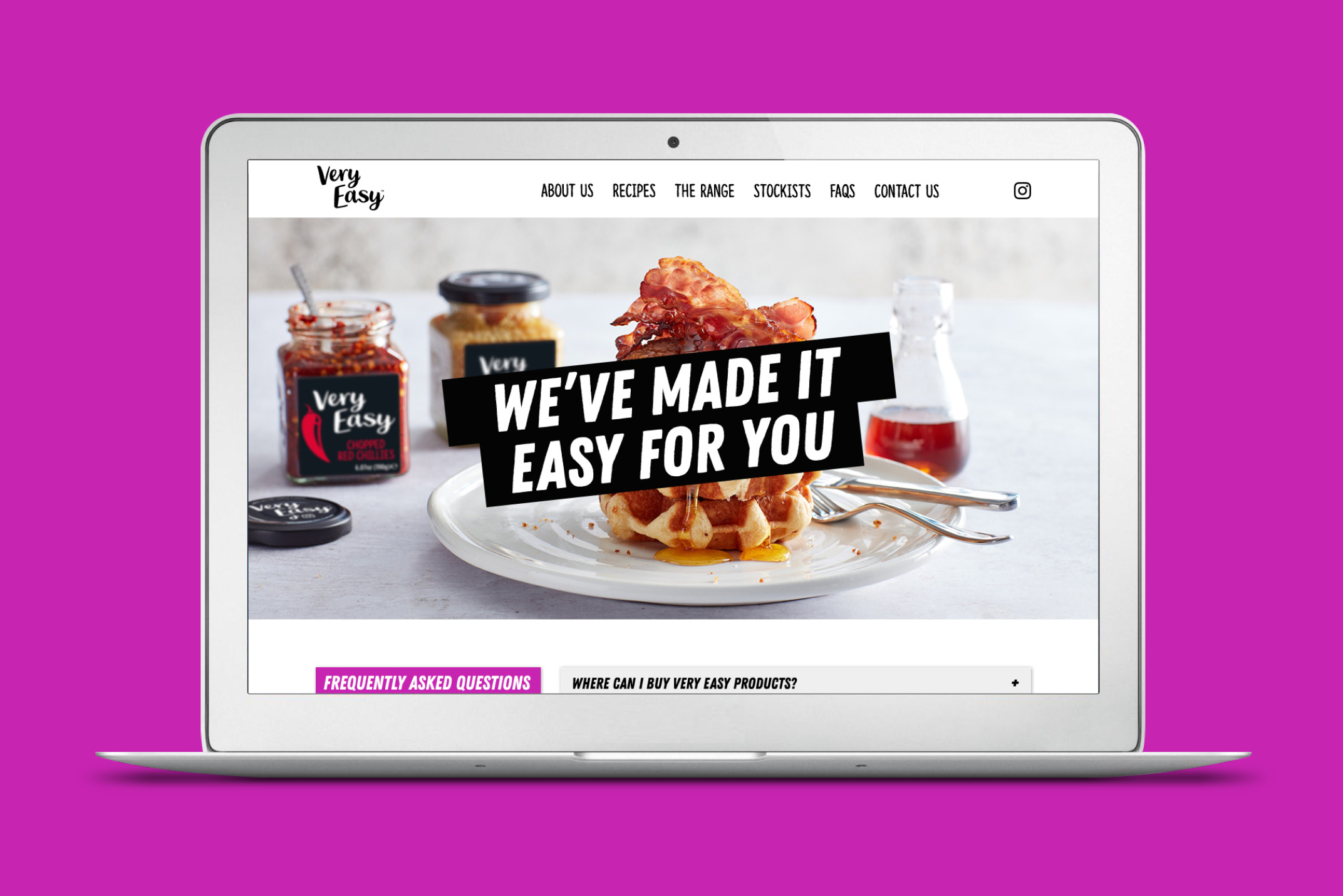 new Very Easy website on laptop screen