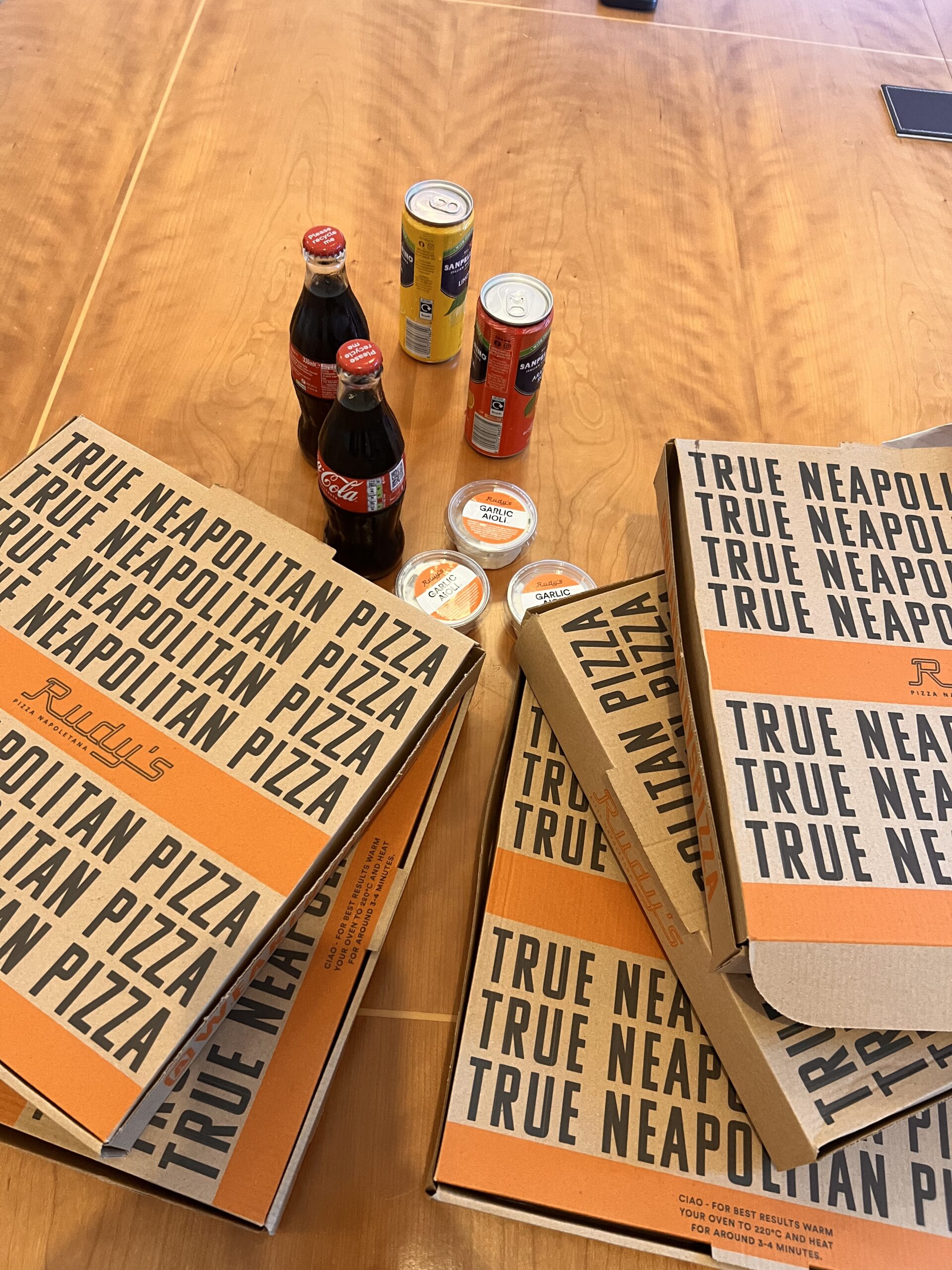 boxes of neapolitan pizza